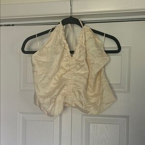 Elegant Cream Halter Top